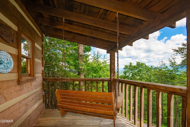 view of wooden deck