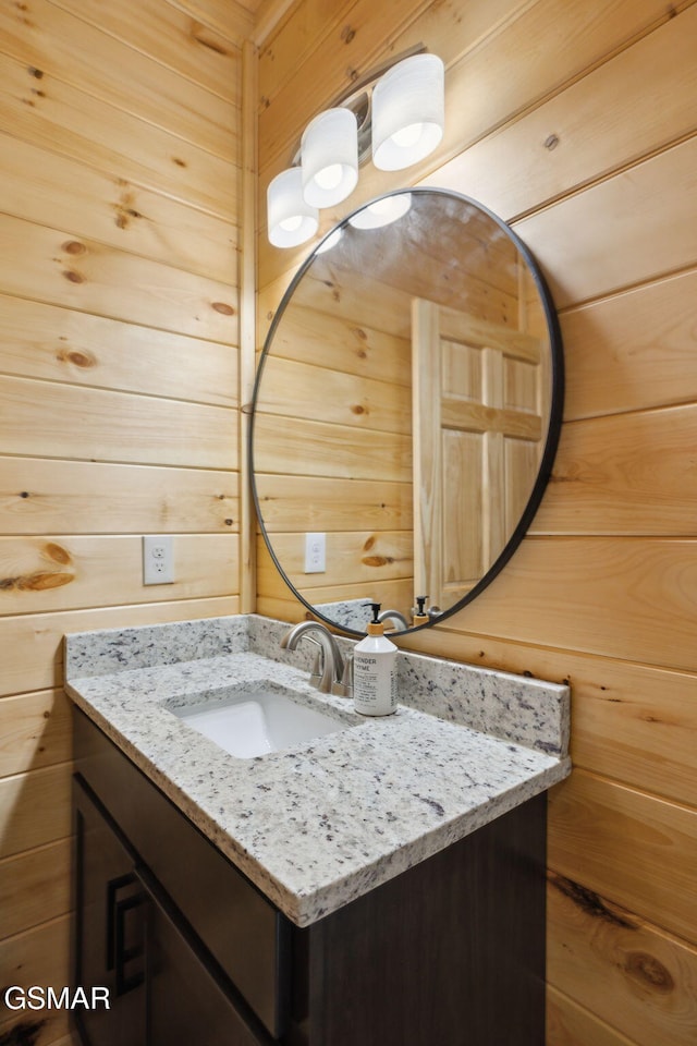 1010 Pinyon Cir, Pigeon Forge, TN 37863 - bathroom featuring vanity and wood walls