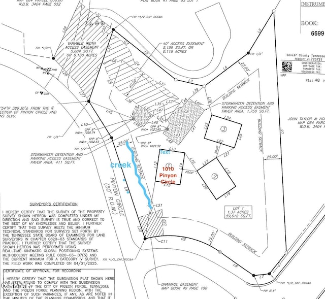1010 Pinyon Cir, Pigeon Forge, TN 37863 - survey map / technical document