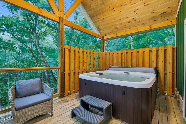 1010 Pinyon Cir, Pigeon Forge, TN 37863 - deck featuring a hot tub