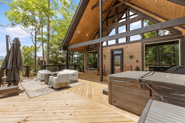 441 Matterhorn Dr, Gatlinburg, TN 37738 - deck featuring a hot tub