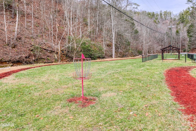 view of yard with a gazebo