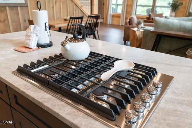 room details with stainless steel gas stovetop