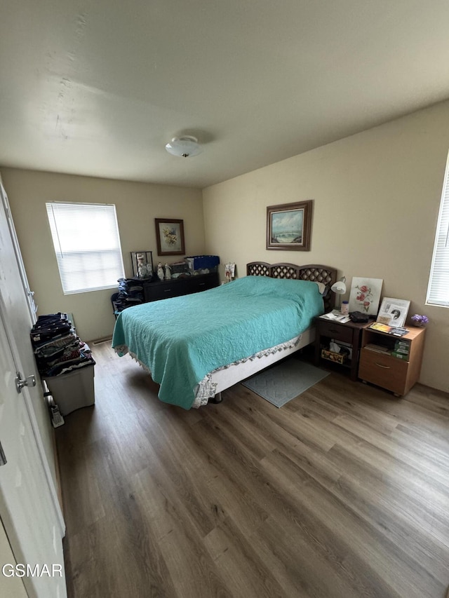 bedroom featuring light hardwood / wood-style flooring