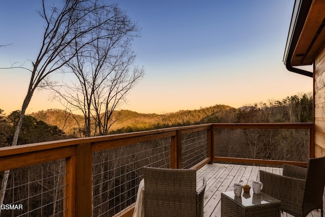 wooden balcony with a wooden deck