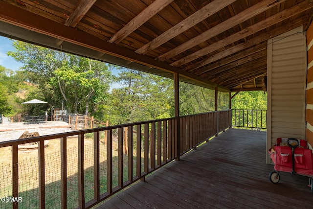 view of wooden deck