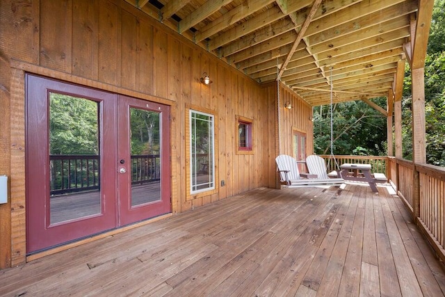 deck featuring french doors