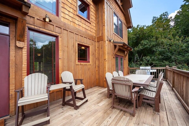 deck featuring area for grilling