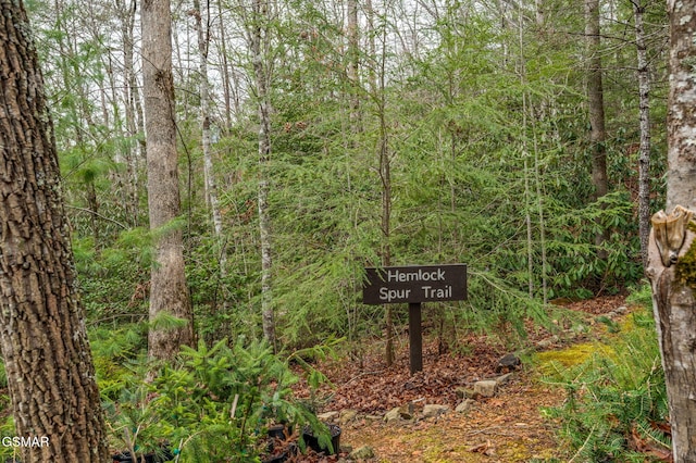 exterior details with a forest view