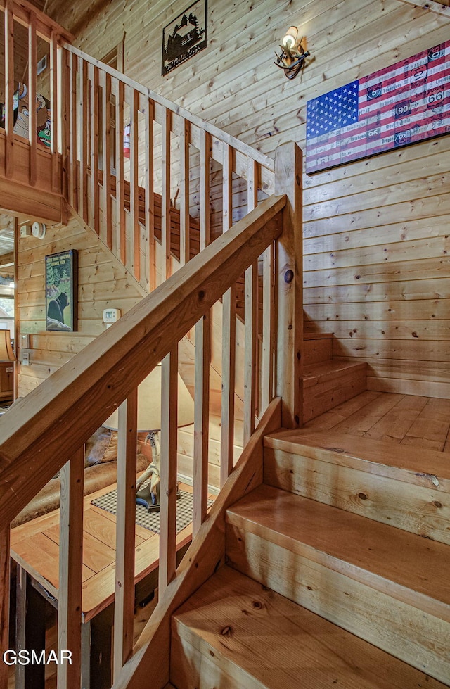 1482 Red Cedar Ln Unit 64, Sevierville, TN 37876 - stairway with wood walls