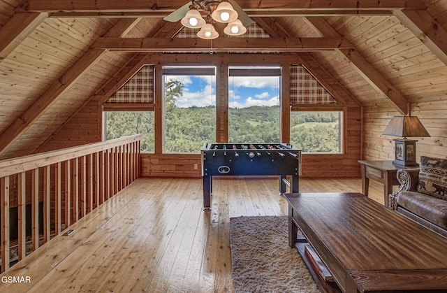 1482 Red Cedar Ln Unit 64, Sevierville, TN 37876 - playroom with wood ceiling, hardwood / wood-style floors, and wood walls