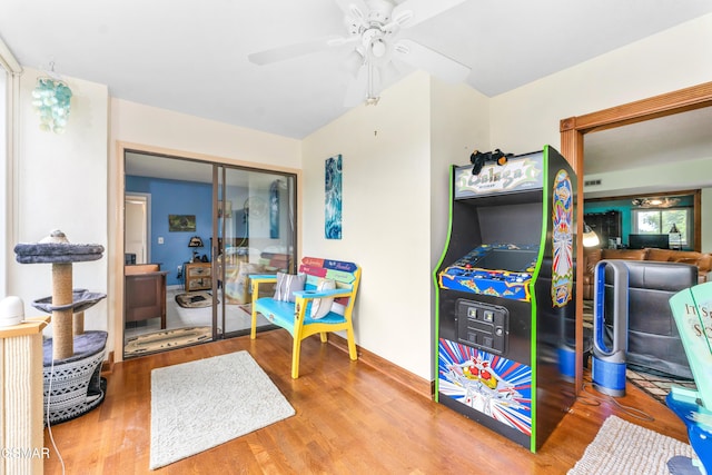 1704 Hidden Hills Rd Unit 504, Gatlinburg, TN 37738 - recreation room featuring a ceiling fan and wood finished floors