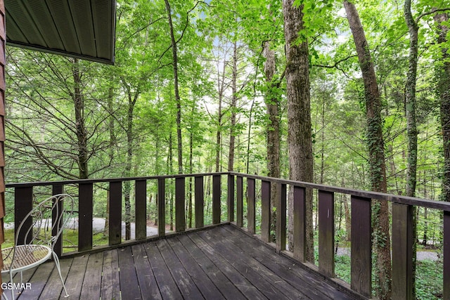 2537 Waldens Creek Rd, Sevierville, TN 37862 - wooden terrace featuring a view of trees