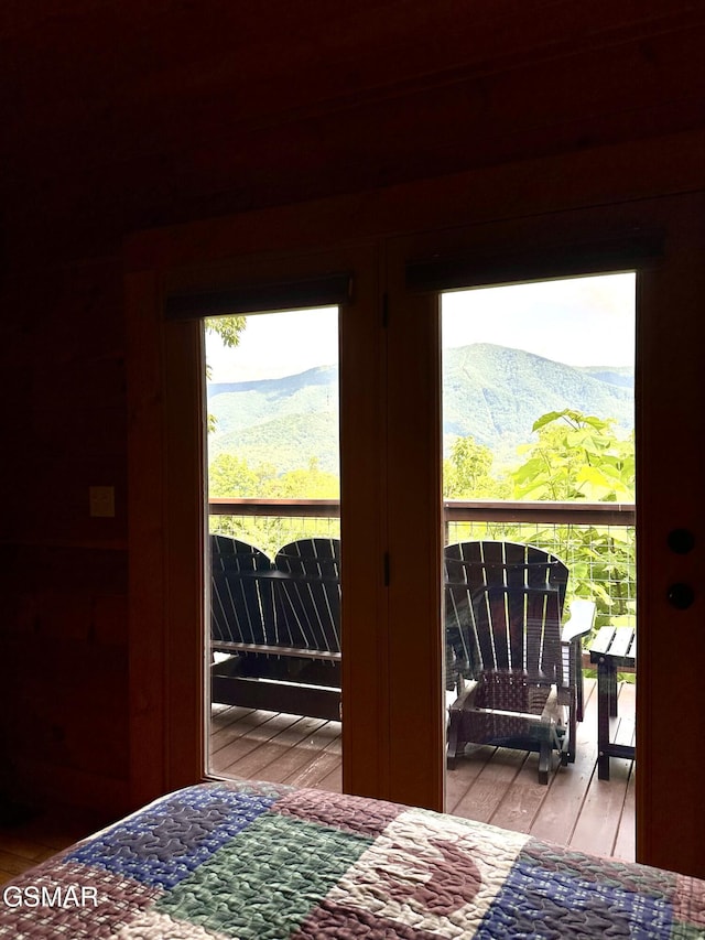 2973 Mockingbird Way, Sevierville, TN 37862 - bedroom featuring light wood finished floors, access to outside, and a mountain view