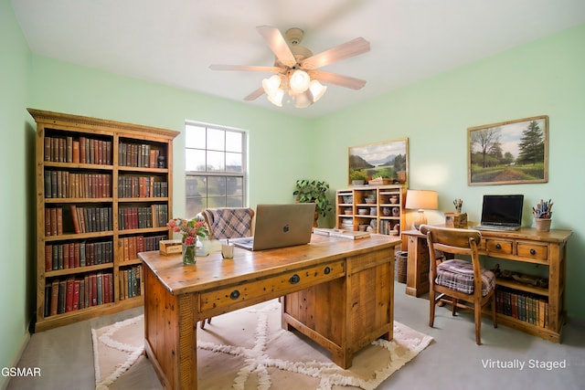 office featuring a ceiling fan