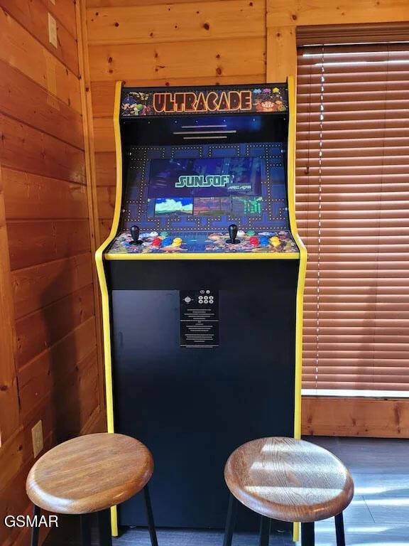 bar with wood walls