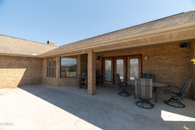view of patio / terrace featuring grilling area and outdoor dining space