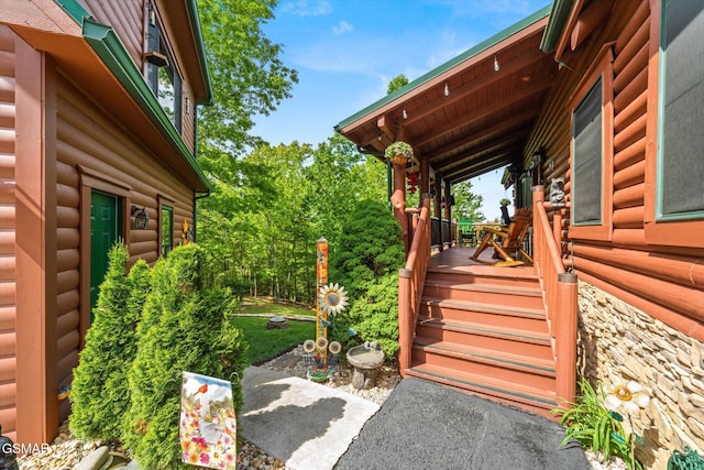view of patio with covered porch