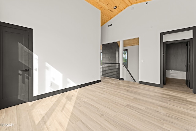 1409 Reedmont Way, Sevierville, TN 37876 - empty room featuring wooden ceiling, wood finished floors, and high vaulted ceiling