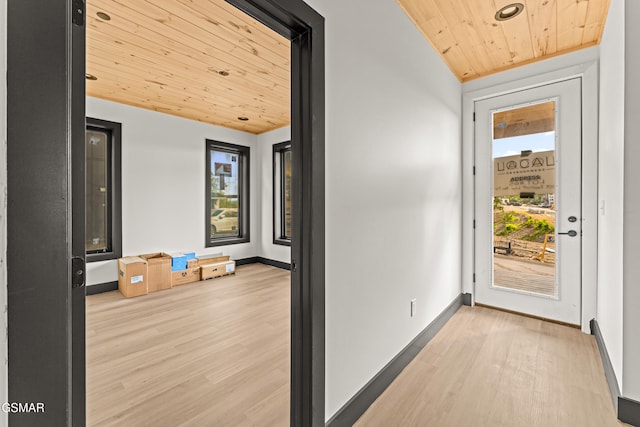 1409 Reedmont Way, Sevierville, TN 37876 - doorway to outside with wooden ceiling, plenty of natural light, light wood finished floors, and recessed lighting