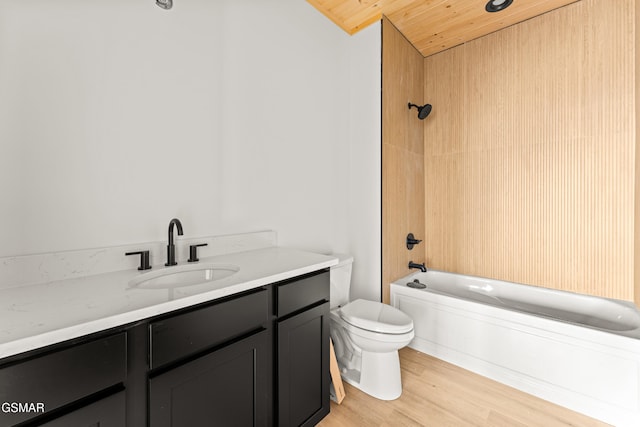 1409 Reedmont Way, Sevierville, TN 37876 - bathroom with vanity, tub / shower combination, wooden ceiling, and wood finished floors