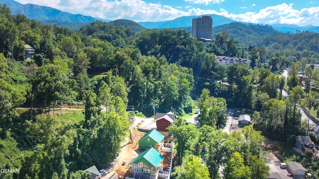 aerial view featuring a mountain view