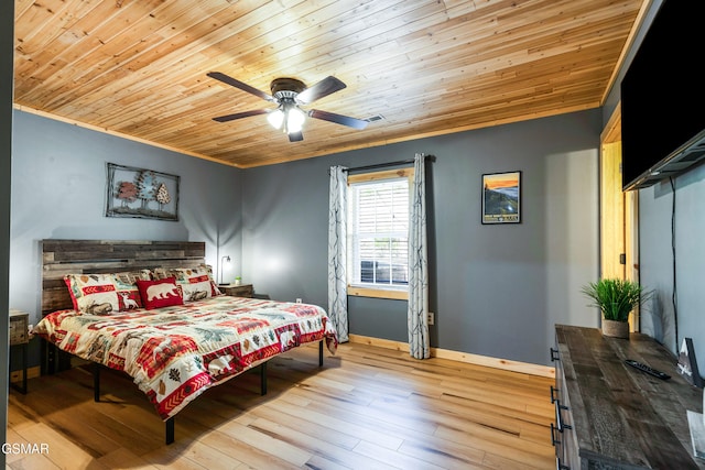 4323 Boogertown Rd, Sevierville, TN 37876 - bedroom with wooden ceiling, ornamental molding, hardwood / wood-style flooring, and baseboards