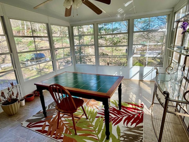 4955 Ledford Rd, Cosby, TN 37722 - sunroom / solarium with a wealth of natural light and a ceiling fan