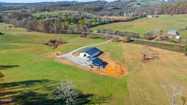 bird's eye view featuring a rural view