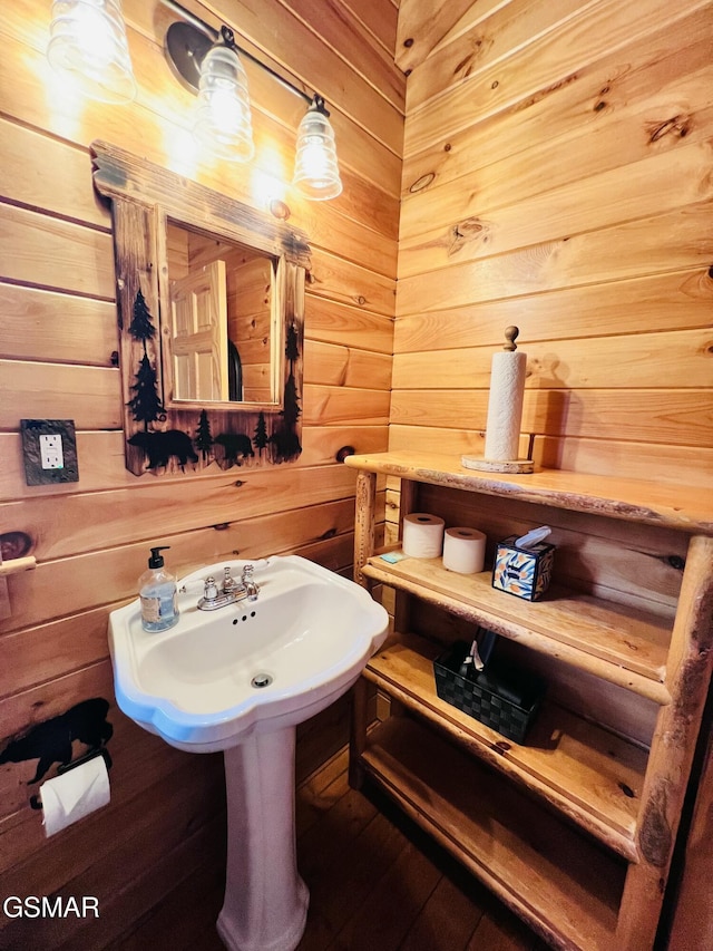2527 Raccoon Hollow Way, Sevierville, TN 37862 - bathroom featuring wood walls