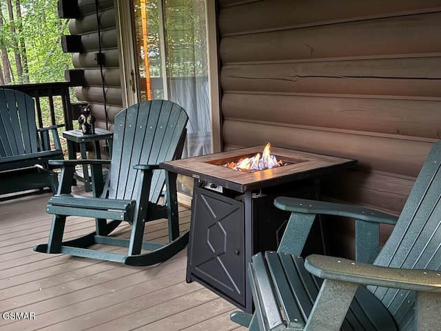 2527 Raccoon Hollow Way, Sevierville, TN 37862 - wooden deck with an outdoor fire pit