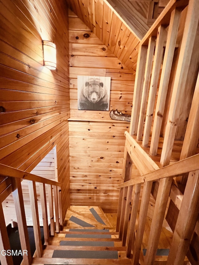 2527 Raccoon Hollow Way, Sevierville, TN 37862 - stairs with wood walls and a sauna