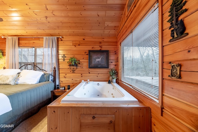 2210 Hawks Point Way, Sevierville, TN 37862 - bathroom featuring wooden walls and a jetted tub