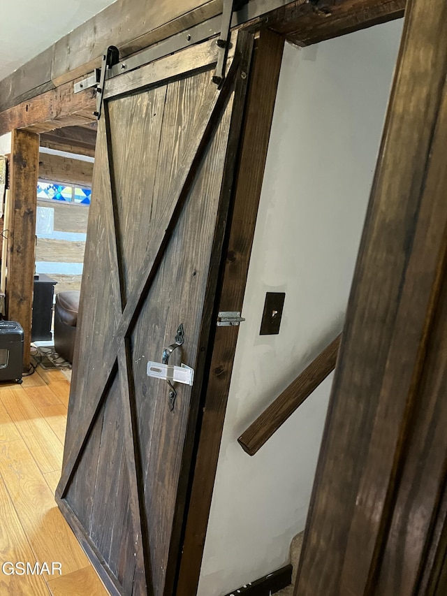 815 Hartsell Rd, Newport, TN 37821 - detailed view of a barn door and wood finished floors