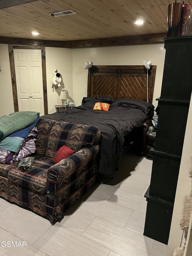 815 Hartsell Rd, Newport, TN 37821 - bedroom featuring wooden ceiling and recessed lighting