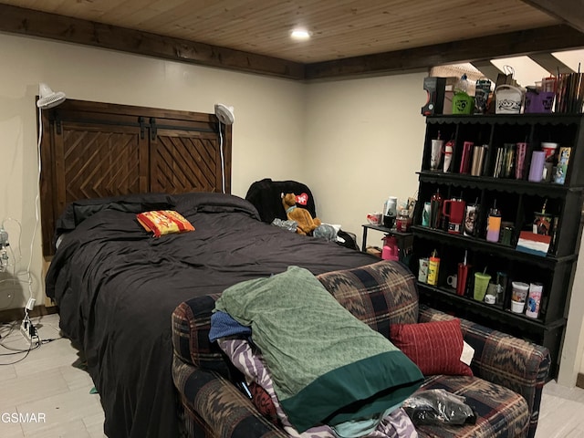 815 Hartsell Rd, Newport, TN 37821 - bedroom featuring wooden ceiling and recessed lighting