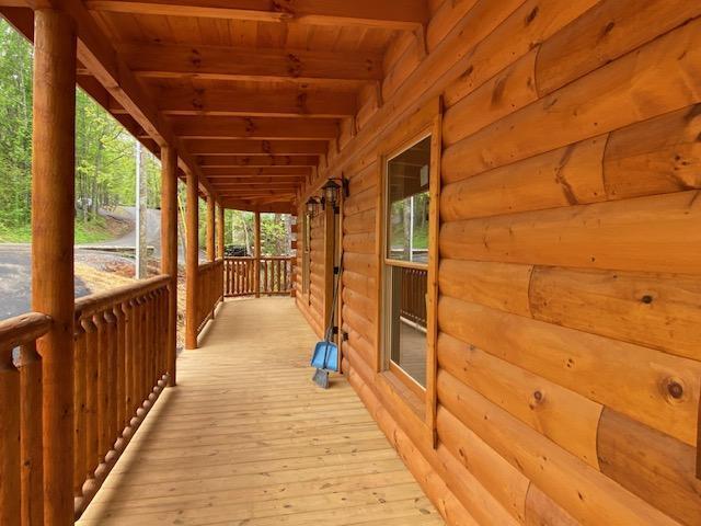 wooden deck with covered porch