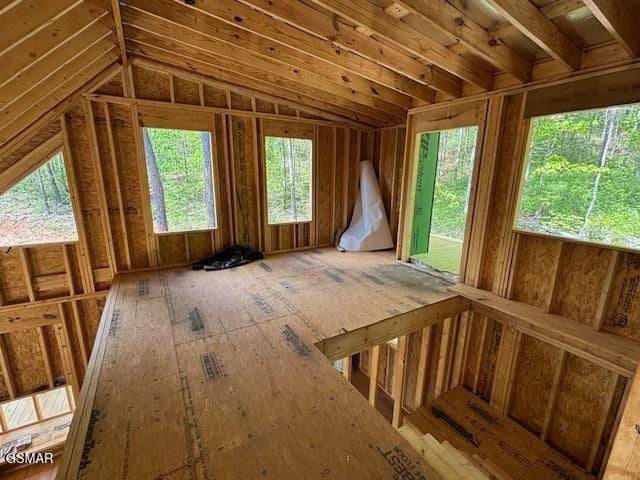 misc room with vaulted ceiling