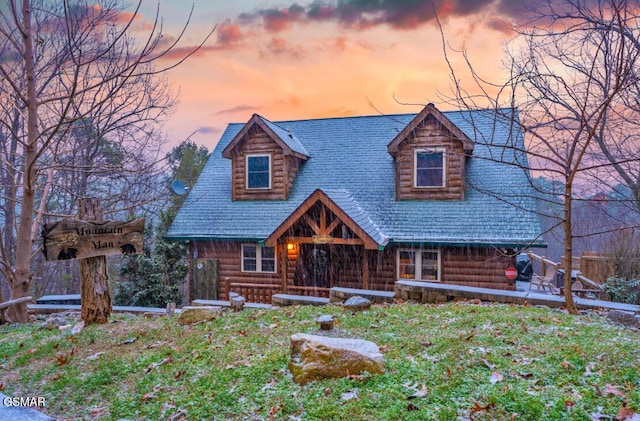 view of log-style house