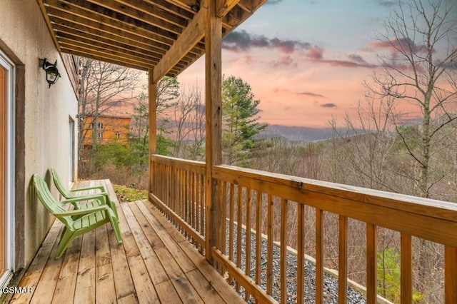 view of deck at dusk