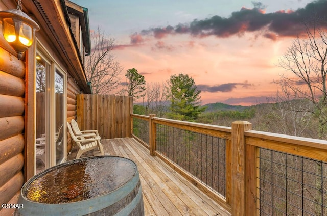 view of deck at dusk