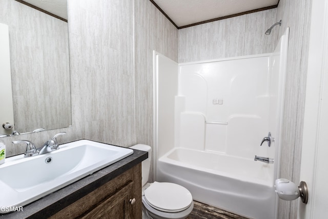 1138 Douglas Dam Rd, Dandridge, TN 37725 - bathroom with vanity, bathtub / shower combination, wood finished floors, and ornamental molding