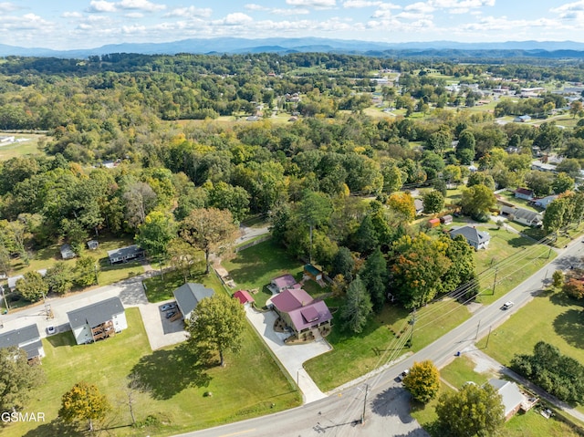 aerial view featuring a mountain view