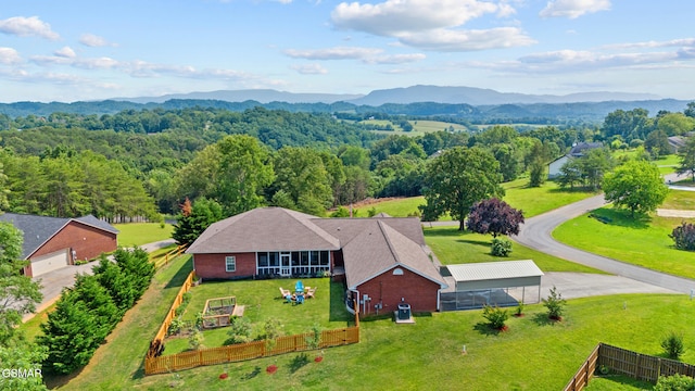 854 River Cliff Dr, Kodak, TN 37764 - aerial view of property and surrounding area with mountains