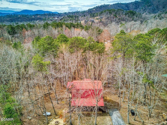1785 Blue Ridge Rd, Sevierville, TN 37876 - aerial view of property and surrounding area with mountains and a heavily wooded area