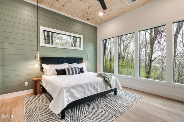 - Chinquapin Drive, Sevierville, TN 37862 - bedroom featuring wooden walls, baseboards, wooden ceiling, and wood finished floors