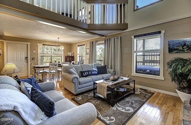 living room featuring hardwood / wood-style flooring and a wealth of natural light