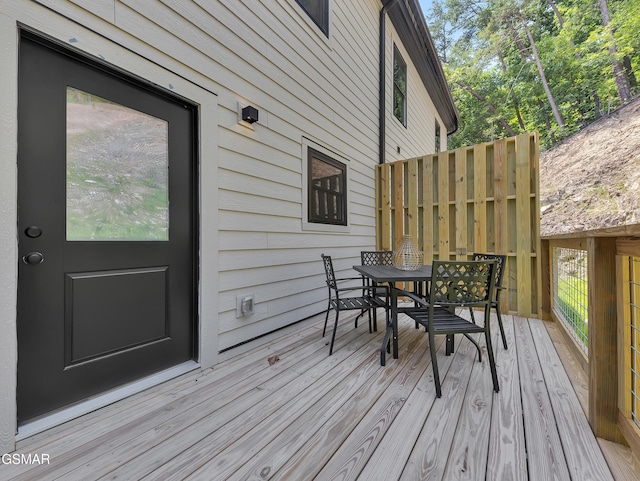 3141 Teaster Ln Unit 2, Pigeon Forge, TN 37863 - wooden deck with outdoor dining area