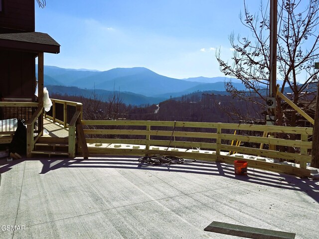 exterior space with a mountain view