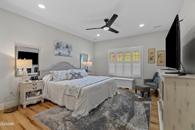 1032 Patriots Dr, Dandridge, TN 37725 - bedroom featuring light wood-style flooring, recessed lighting, and ceiling fan